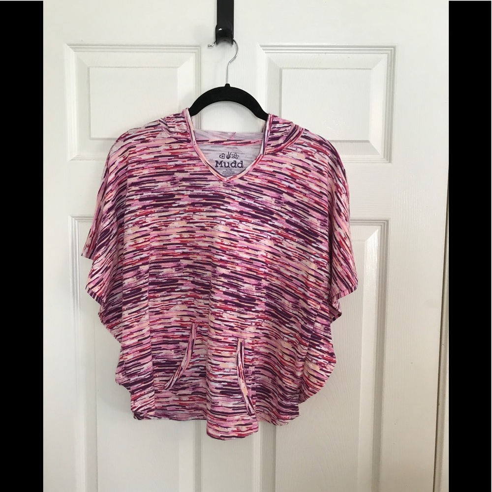 Striped pancho hoodie